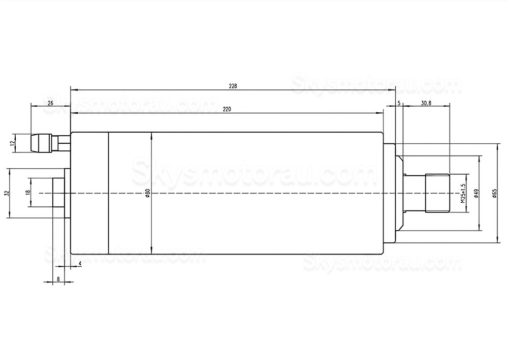 2.2kW Water Cooled Spindle Motor JGD-80C3-2.2KW ER20 Collet 110V/220V/380V 24000RPM 400Hz